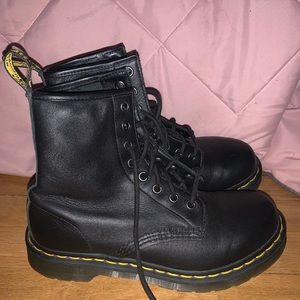 Black soft leather Doc Martens